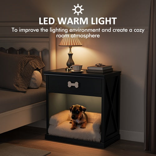 Luxury Nightstand Dog Bed with LED Light – Multi-Functional Furniture for Small Dogs | Masion De Paw