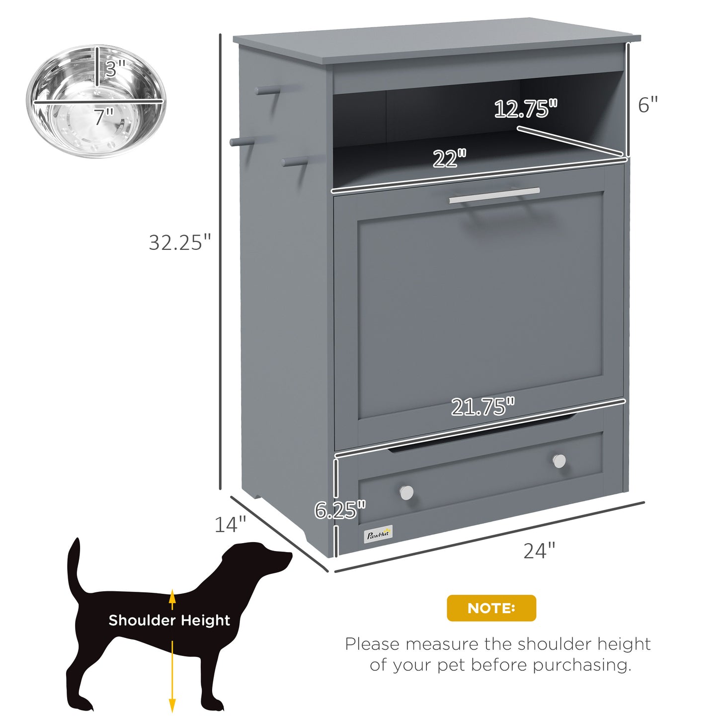 Luxury Pet Feeder Station Locker (grey) | Masion De Paw