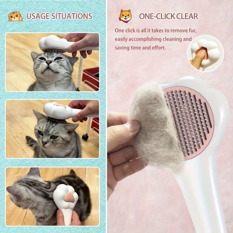 Maison De Paw™ Paw-Shaped Pet Grooming Brush – Gentle Deshedding & Massage Comb