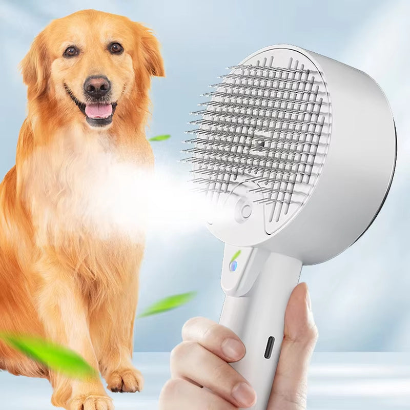 Maison De Paw™ 3-in-1 Electric Pet Grooming Steam Brush – Shedding, Massage & Spray Tool for Cats & Dogs
