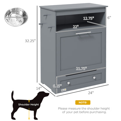 Luxury Pet Feeder Station Locker (grey) | Masion De Paw