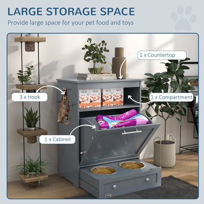 Luxury Pet Feeder Station Locker (grey) | Masion De Paw