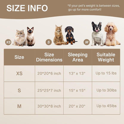 Masion De Paw™ Luxury Fluffy Pet Bed – Calming Washable Round Pet Bed for Small Cats & Dogs (Light Brown)
