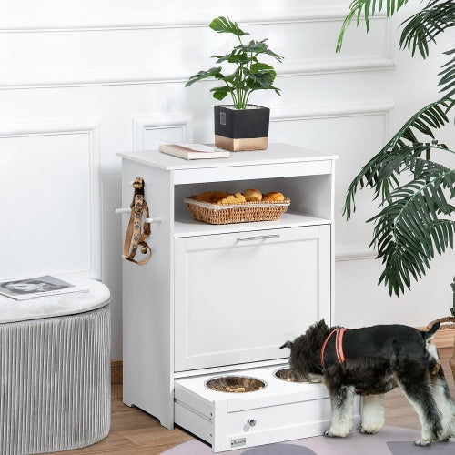 Luxury Pet Feeder Station Locker (white) | Masion De Paw
