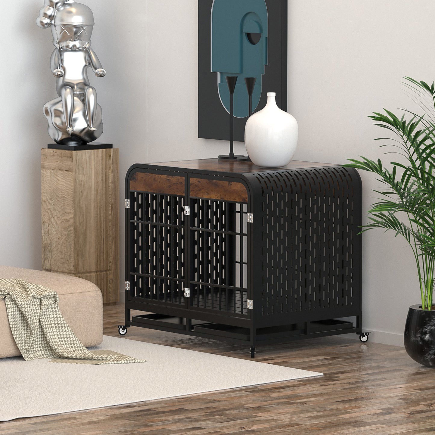 Premium Wooden Dog Crate Table – Heavy-Duty Furniture-Style Kennel for Large Dogs | Masion De Paw