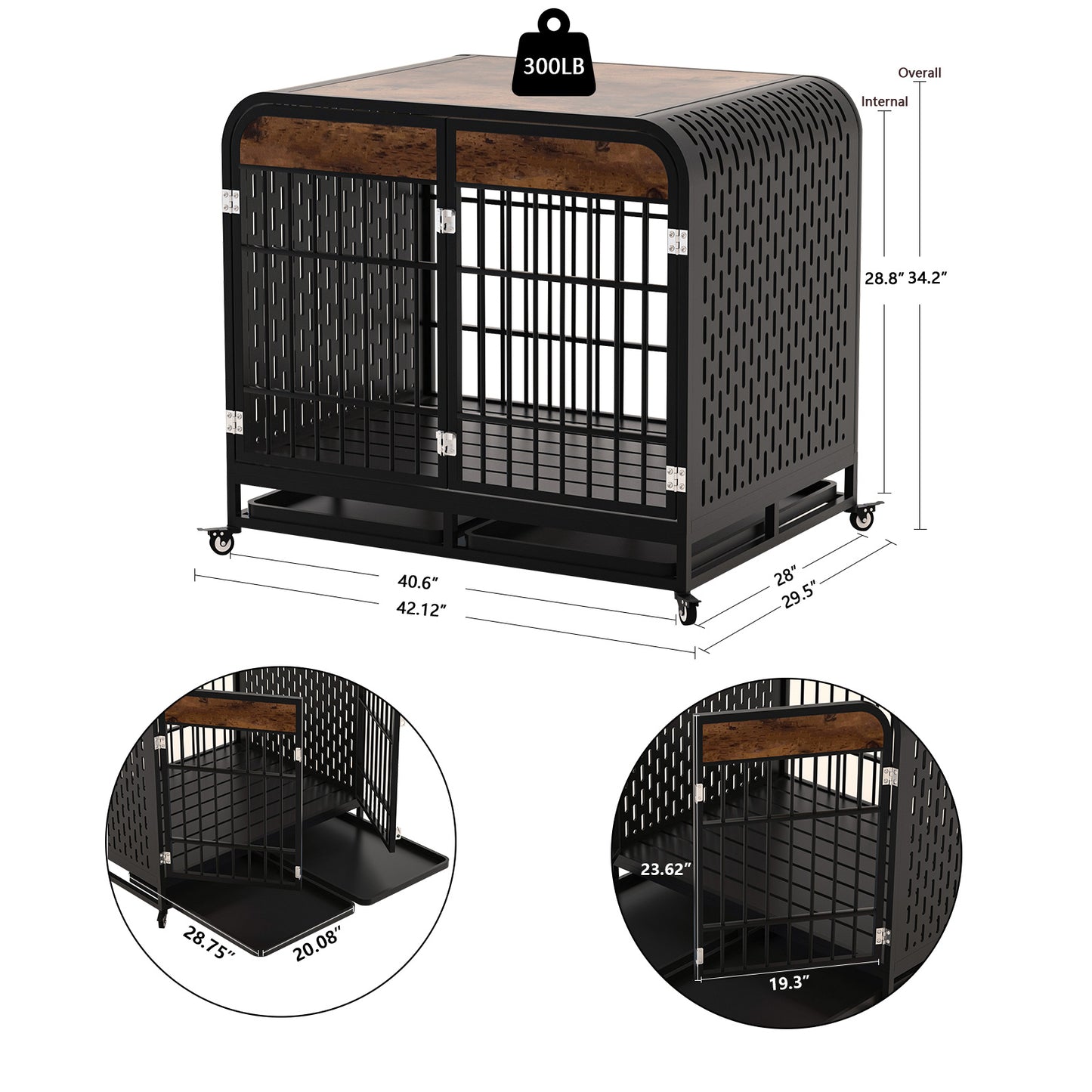 Premium Wooden Dog Crate Table – Heavy-Duty Furniture-Style Kennel for Large Dogs | Masion De Paw