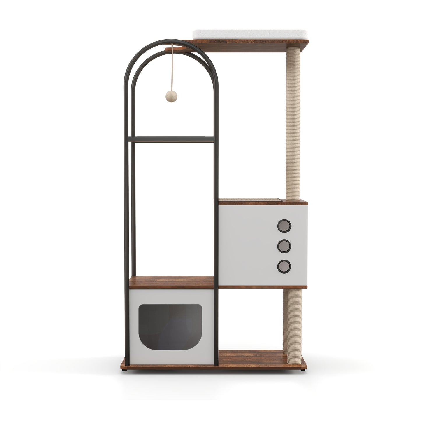 Modern Multi-Level Cat Tower with Condo, Scratching Posts & Perch – Indoor Luxury Cat Tree | Masion De Paw