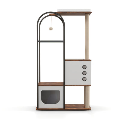Modern Multi-Level Cat Tower with Condo, Scratching Posts & Perch – Indoor Luxury Cat Tree | Masion De Paw