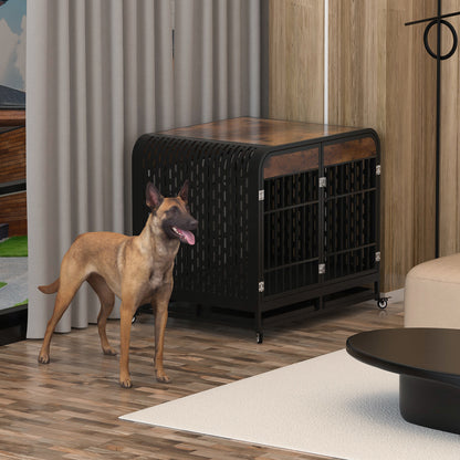 Premium Wooden Dog Crate Table – Heavy-Duty Furniture-Style Kennel for Large Dogs | Masion De Paw