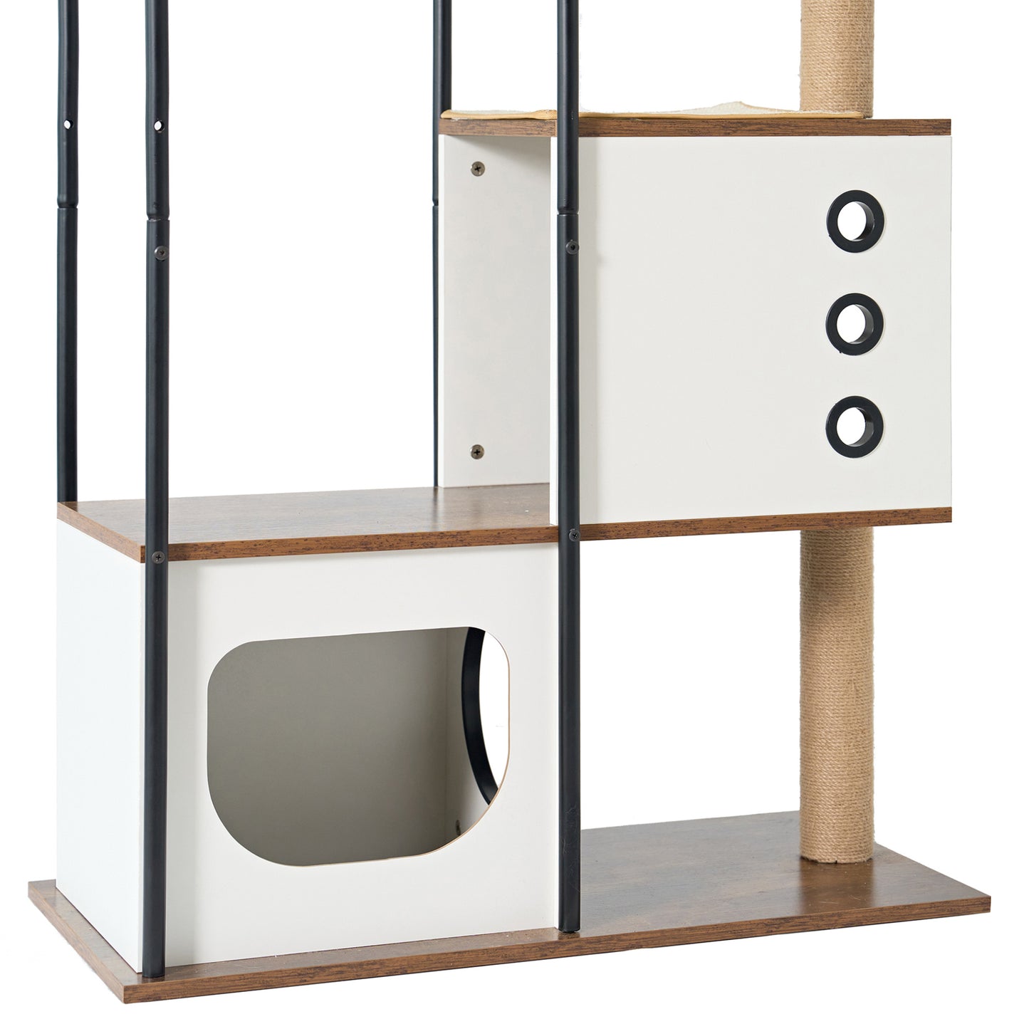 Modern Multi-Level Cat Tower with Condo, Scratching Posts & Perch – Indoor Luxury Cat Tree | Masion De Paw