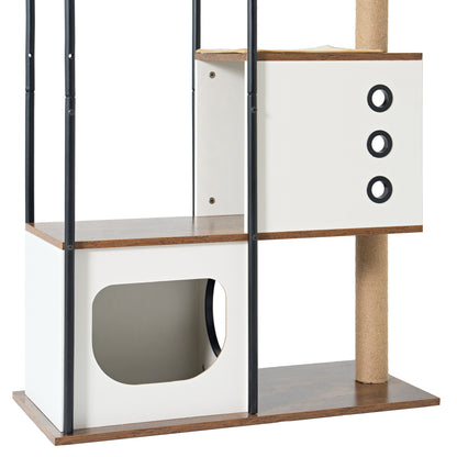 Modern Multi-Level Cat Tower with Condo, Scratching Posts & Perch – Indoor Luxury Cat Tree | Masion De Paw